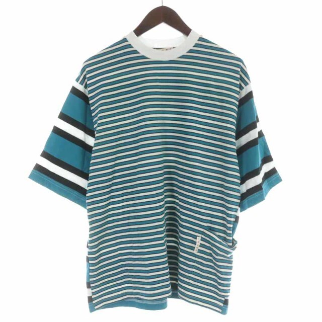 MARNI Tシャツ カットソー コットン ボーダー 切替 五分袖 44 XS