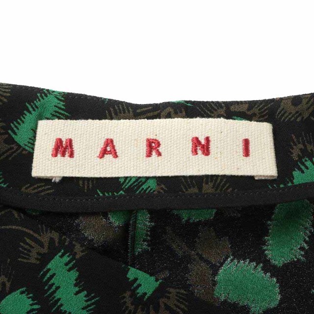 マルニ MARNI フレアスカート ロング 総柄 36 XS 黒 ブラック 3