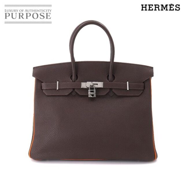 Hermes - エルメス HERMES バーキン35 ハンド バッグ トゴ ショコラ ポティロン バイカラー □I刻印 ルテニウム 金具