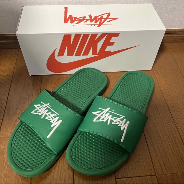 NIKE STUSSY  BENASSI  27.0   Green靴/シューズ