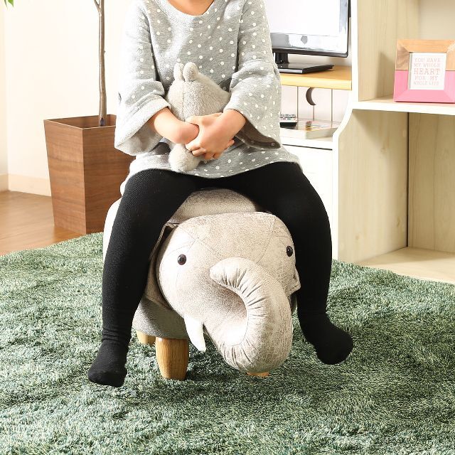 収納付きスツール/椅子 ゾウ アニマルスツール 収納付き 動物 どうぶつ ゾウ カバ 恐竜 トリケラトプス 北欧 インテリア かわいい 収納スツール スツール オットマン