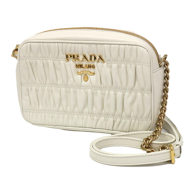 小キズハンドルストラップPRADA ナッパチェーンショルダー 1BH112 ショルダーバッグ