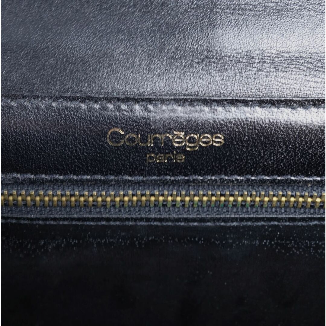 Courreges(クレージュ)のクレージュ courreges バッグ ミニ クラッチバッグ ポーチ クロコ型押し ロゴ柄 カバン レディース ブラック レディースのバッグ(クラッチバッグ)の商品写真