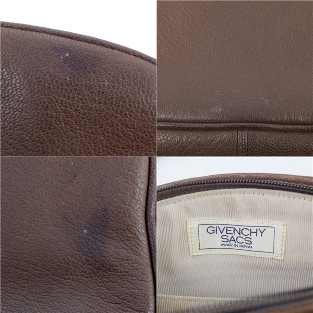 Vintage ジバンシー GIVENCHY SACS バッグ ミニ ショルダーバッグ カーフレザー 本革 カバン レディース ブラウン