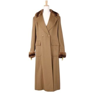 マックスマーラ(Max Mara)の極美品 マックスマーラ Max Mara コート カシミヤ 白タグ ミンクファー ロングコート オーバーサイズ レディース アウター JI40 USA6 FB38(M相当) ブラウン(その他)