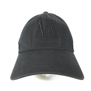 アルマーニエクスチェンジ(ARMANI EXCHANGE)のアルマーニエクスチェンジ ベースボールキャップ 帽子 ロゴ エンブロイダリー 黒(キャップ)