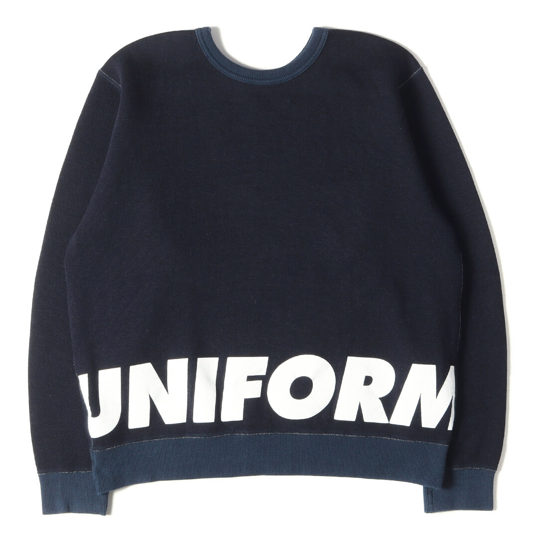 UNIFORM EXPERIMENT ユニフォームエクスペリメント ニット サイズ:2 4WAY ウール クルーネック カットソー  4WAY WOOL CREW NECK CUT SEWN ネイビー グレー 紺 灰 トップス 長袖 【メンズ】メンズ