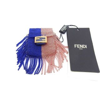 フェンディ(FENDI)のフェンディ　ピコバケット　ビーズ チャーム　イヤフォンケース　ミニショルダー(ポーチ)