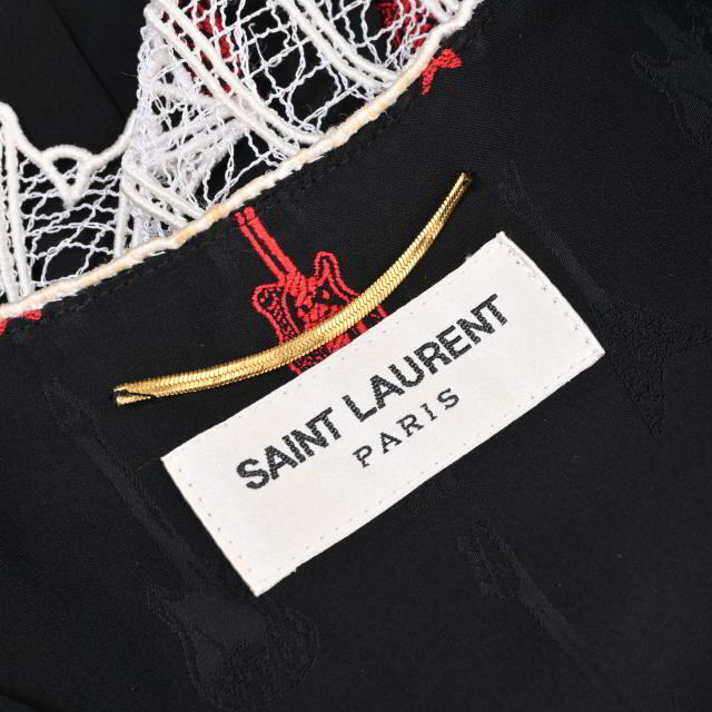 Saint Laurent(サンローラン)のSaint Laurent Paris ギター刺繍 ファンシー ドレスワンピース レディースのワンピース(その他)の商品写真