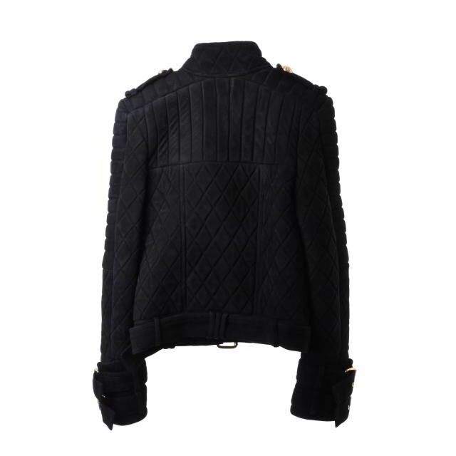 BALMAIN キルティング スエード ライダースジャケット