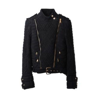 バルマン(BALMAIN)のBALMAIN キルティング スエード ライダースジャケット(ライダースジャケット)