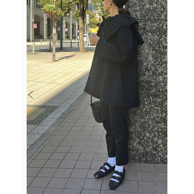 Drawer(ドゥロワー)のbow.a ボウエー　CATTLEYA COAT ブラック レディースのジャケット/アウター(ロングコート)の商品写真