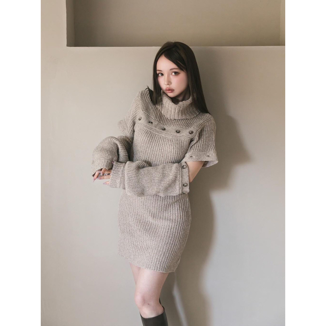 andmary Marie knit set up ベージュ フリーサイズ - ミニワンピース