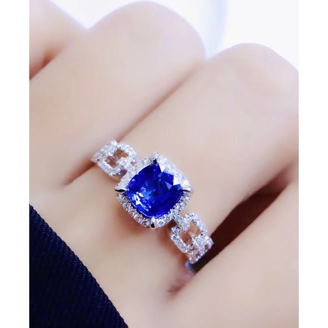 最新売れ筋 天然 ロイヤルブルーサファイア ダイヤ リング0.95ct k18
