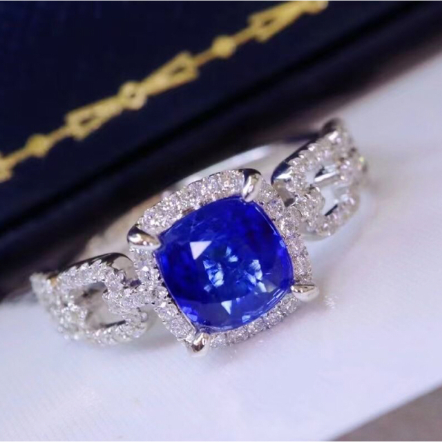非売品 天然 ロイヤルブルーサファイア ダイヤ リング0.95ct k18