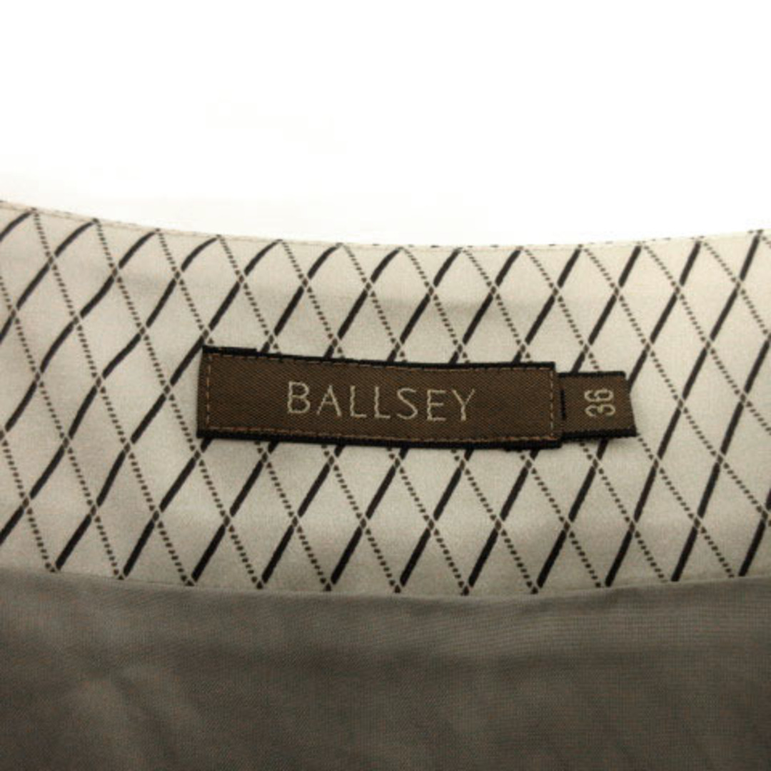 Ballsey(ボールジィ)のボールジー スカート ミディ シルク ダイヤ柄 シャンパンゴールド 茶 36 レディースのスカート(ひざ丈スカート)の商品写真