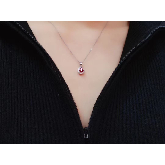 天然 ルビー ダイヤモンド  ペンダントトップ 1.2ct k18 ¥ 2