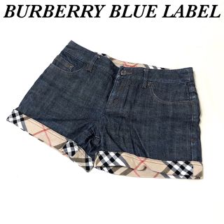 バーバリーブルーレーベル(BURBERRY BLUE LABEL)の♣️バーバリーロンドン ブルーレーベル デニム ショートパンツ ノバチェック M(ショートパンツ)