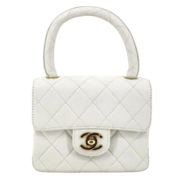 SALE】 CHANEL ホワイト ラムスキン マトラッセ ハンドバッグ 子バッグ バッグ シャネル - ハンドバッグ - pmkvirtual.com