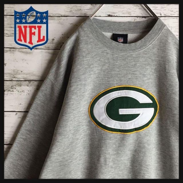 ゆるだぼ】NFL☆ビッグ刺繍スウェット 裏起毛 グレー チームロゴ ゆるだぼ】NFL☆ビッグ刺繍スウェット 裏起毛 グレー チームロゴ