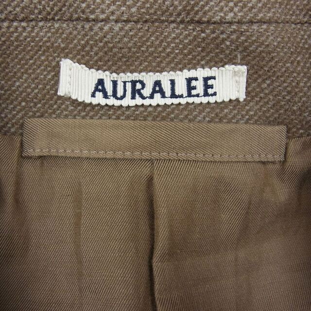 AURALEE(オーラリー)のAURALEE オーラリー 19AW A9AC01SN WOOL SILK MELTON SOUTIEN COLLAR COAT シルク メルトン コート ブラウン系 3【中古】 メンズのジャケット/アウター(その他)の商品写真