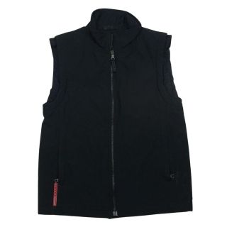 プラダ(PRADA)のPRADA プラダ SGA81B ナイロン ベスト WIND STOPPER 中綿 ブラック系 44【中古】(ベスト)