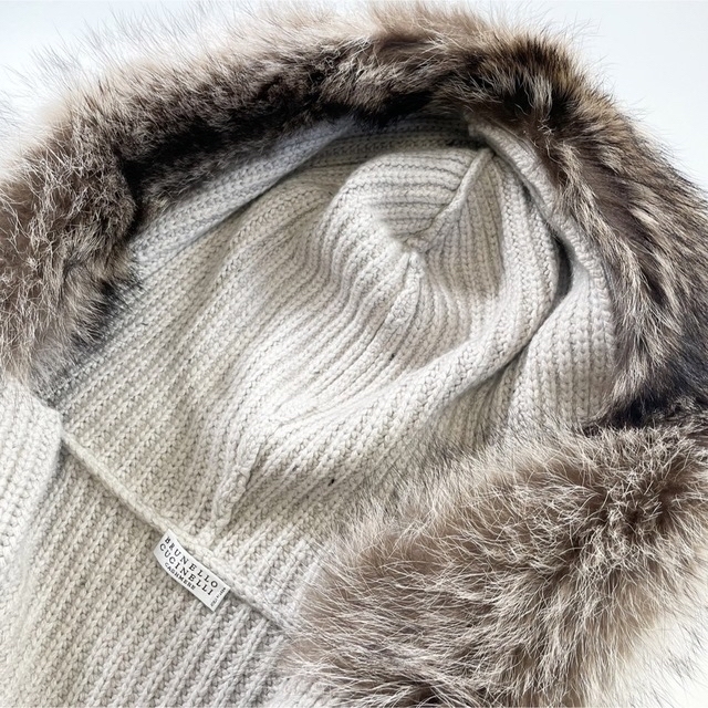 ☆BRUNELLO CUCINELLI☆フーデットニットコート☆ラクーンファー