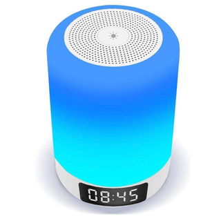 【Bluetooth 5.0 光+音+ランプ+ワイヤレススピーカー+時計(テーブルスタンド)