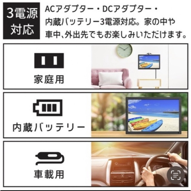 19型録画機能つきポータブルTV 液晶テレビ フルセグ搭載 HDMI入力