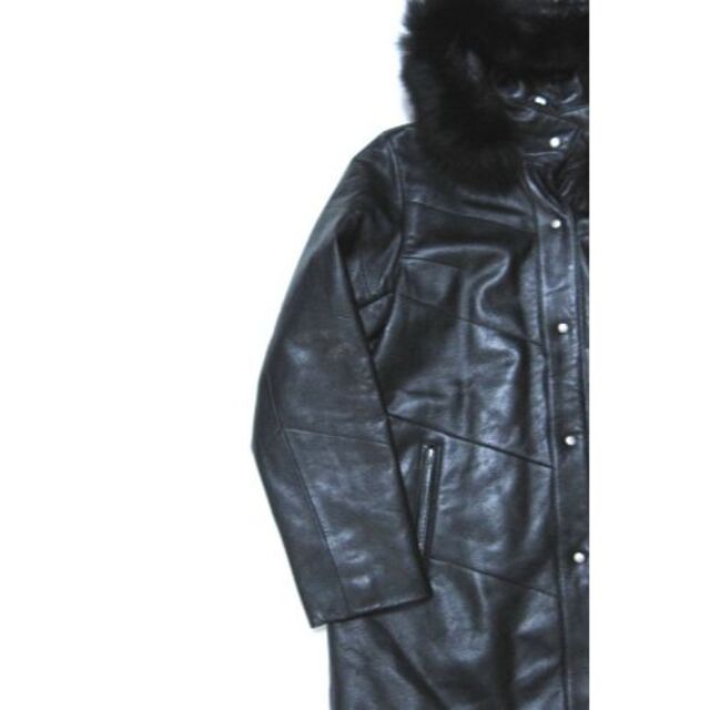 ◆シープスキン リアルレザー コート 11◆ブルーフォックスファー付き レディースのジャケット/アウター(毛皮/ファーコート)の商品写真