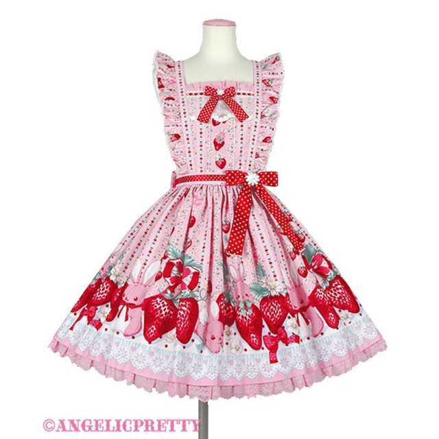 Angelic Pretty(アンジェリックプリティー)のLittle Bunny Strawberry スカートカチュ レディースのレディース その他(セット/コーデ)の商品写真