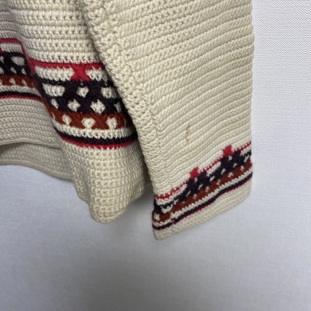 80's〜 ヴィンテージ ニット 厚手  刺繍 3Dニット セーター 3