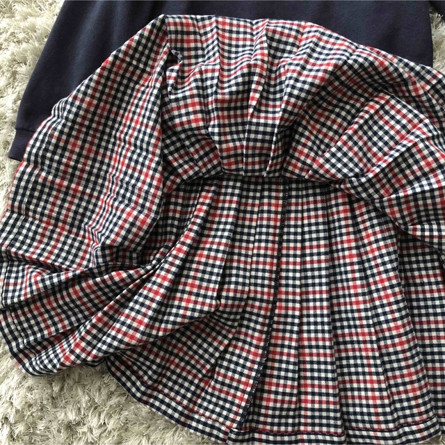 限定価格　サンサカエプチ　Malvi&Co チェックワンピース　10A 130 キッズ/ベビー/マタニティのキッズ服女の子用(90cm~)(ワンピース)の商品写真