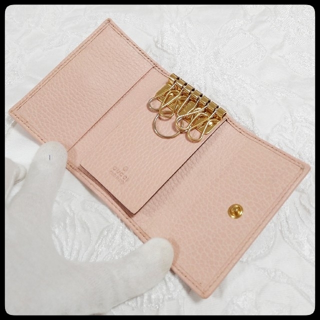極美品✨グッチ GG スプリーム 6連 キーケース マーモント レザー 水色 ...