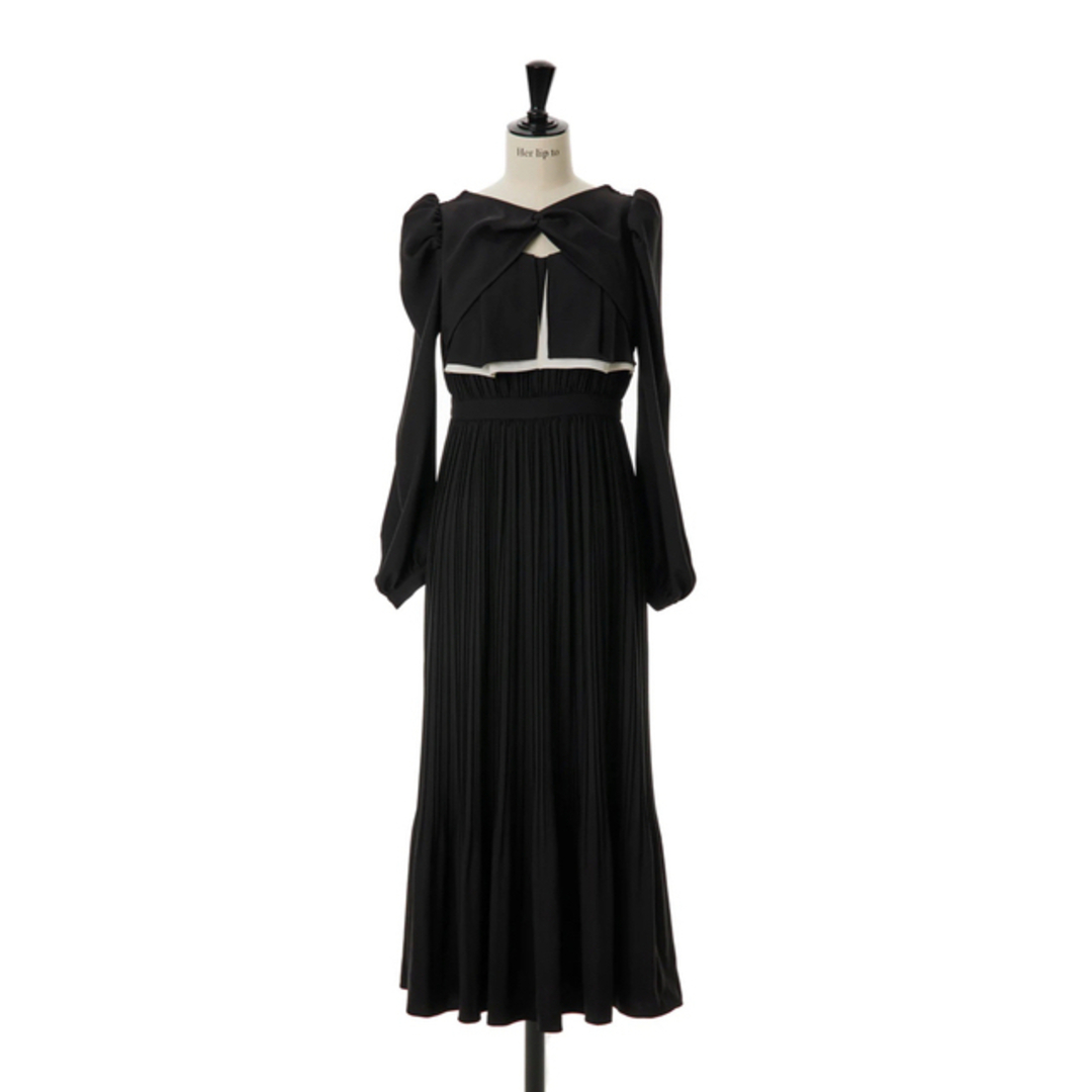 herlipto La Rochelle Pleated Dress Black