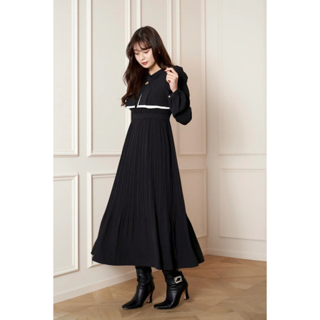 herlipto La Rochelle Pleated Dress Black