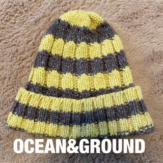 オーシャンアンドグラウンド(OCEAN&GROUND)のOCEAN&GROUND ニット帽 ボーダー　キッズ　マーキーズ(帽子)