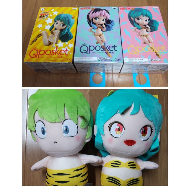 キャラクターグッズうる星やつら Qposket ラム フィギュア3つ てん ぬいぐるみ2つ セット