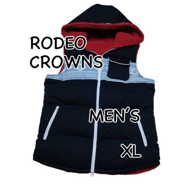 RODEO CROWNS WIDE BOWL(ロデオクラウンズワイドボウル)のロデオクラウンズワイドボウル ボアベスト リバーシブル XLサイズ メンズ メンズのトップス(ベスト)の商品写真