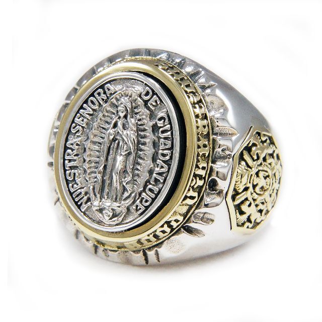 グアダルーペマリア メキシカン真鍮 925シルバーリング GB-R002 メンズのアクセサリー(リング(指輪))の商品写真