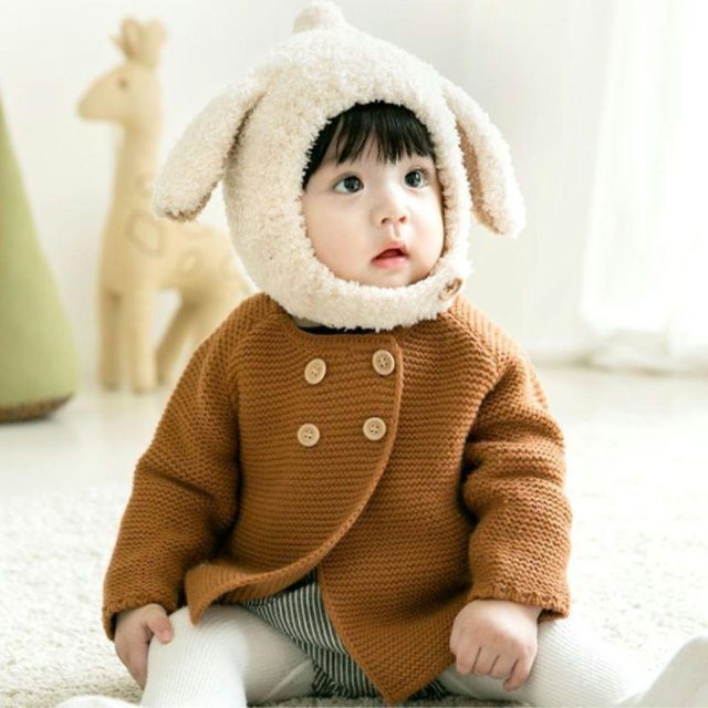 うさぎ 帽子 うさ耳 ベビー キッズ ニット帽 年賀状 卯年 防寒 韓国