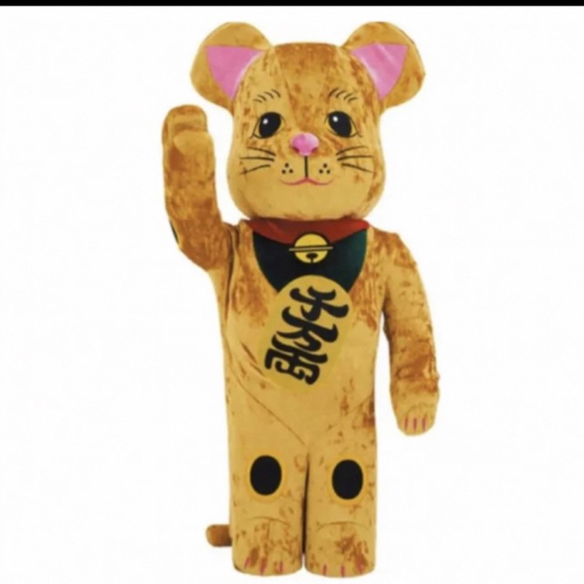 BE@RBRICK(ベアブリック)のBE@RBRICK 招き猫 金 着ぐるみ版 1000％ ハンドメイドのおもちゃ(フィギュア)の商品写真