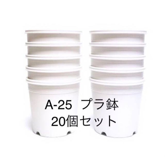 プラ鉢 A-25 白（オリジナルホワイト）20個 ハンドメイドのフラワー/ガーデン(プランター)の商品写真