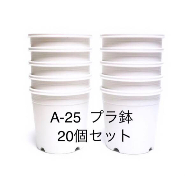 プラ鉢 A-25 白（オリジナルホワイト）20個セット ハンドメイドのフラワー/ガーデン(プランター)の商品写真
