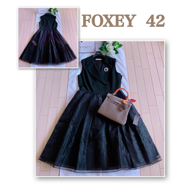 FOXEY - FOXEY 2020年高級異素材ワンピース希少42 新品同様Reneの通販 ...