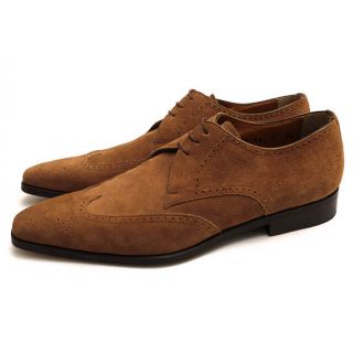 サントーニ(Santoni)のサントーニ／Santoni シューズ ビジネスシューズ 靴 ビジネス メンズ 男性 男性用スエード スウェード レザー 革 本革 ブラウン 茶  7550 3アイレット ウイングチップ レザーソール(ドレス/ビジネス)