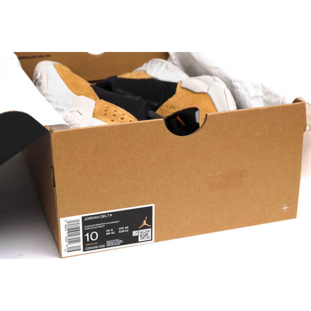 NIKE(ナイキ)のナイキ／NIKE シューズ スニーカー 靴 ローカット メンズ 男性 男性用ポリエステル レザー 革 本革 ブラック 黒  CD6109-002 JORDAN BRAND JORDAN DELTA ジョーダン ブランド ジョーダン デルタ BLACK/ANTHRACITE-FLAX-KUMQUAT メンズの靴/シューズ(スニーカー)の商品写真