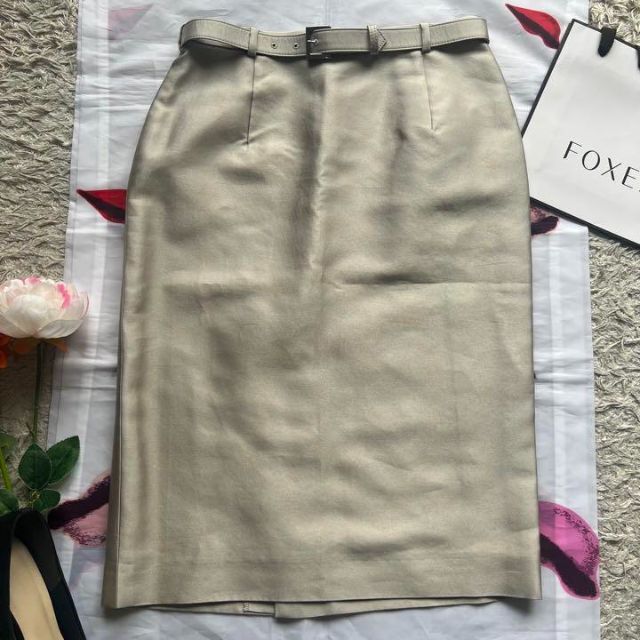 【美品】FOXEY セットアップ ノーカラージャケット 膝丈スカート 38
