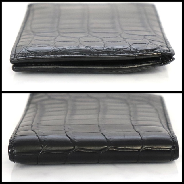 Bottega Veneta(ボッテガヴェネタ)のボッテガヴェネタ　レザー クロコダイル型押し　コインケース付き 二つ折り財布 メンズのファッション小物(折り財布)の商品写真