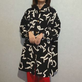 アートヴィンテージ(ART VINTAGE)の古着　レトロ　ヴィンテージ　ビッグシャツ　ワンピース　柄シャツ　金ボタン(シャツ/ブラウス(長袖/七分))